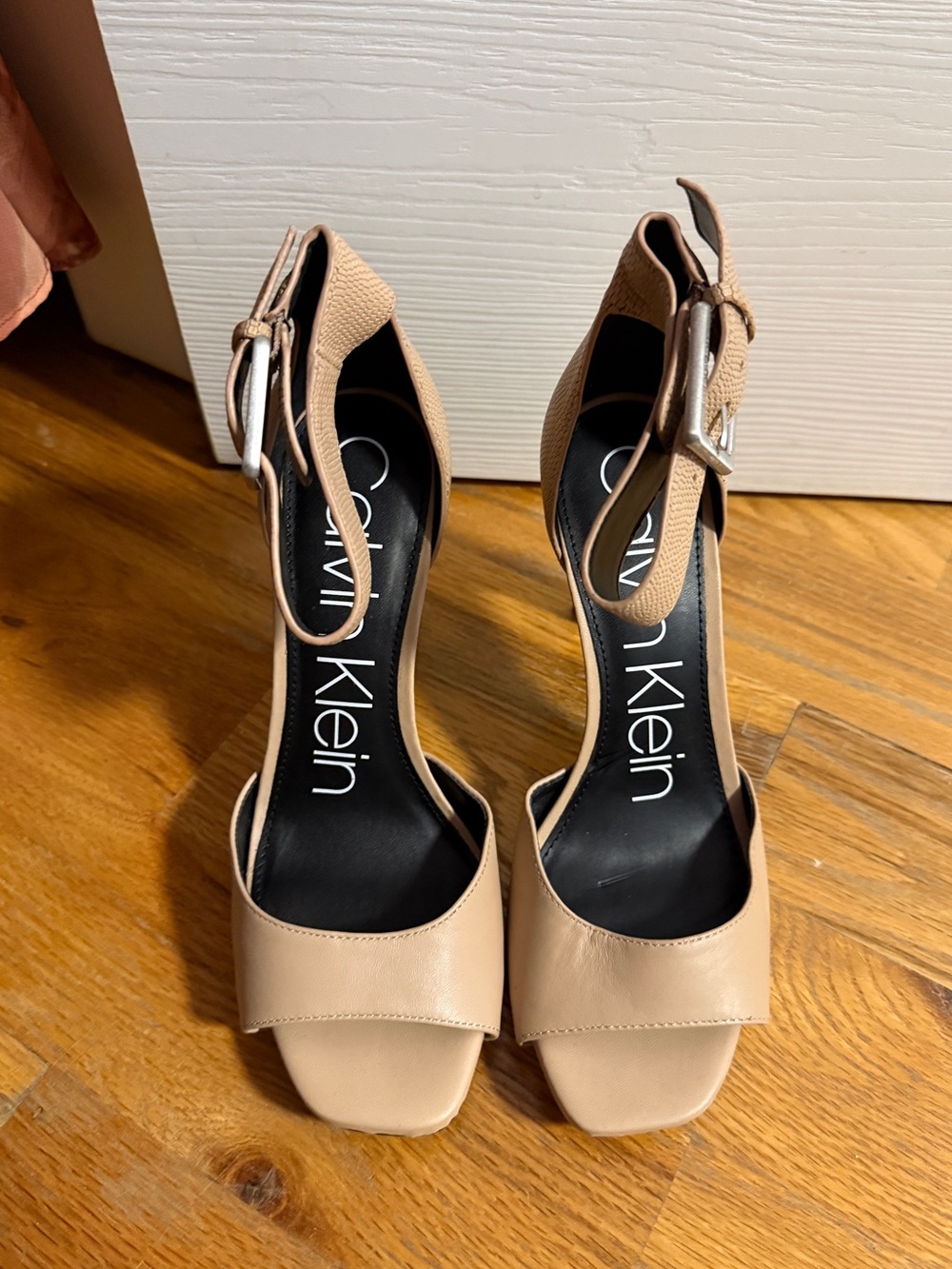 Calvin Klein Women's Nude Ankle-Strap Heel Sandals